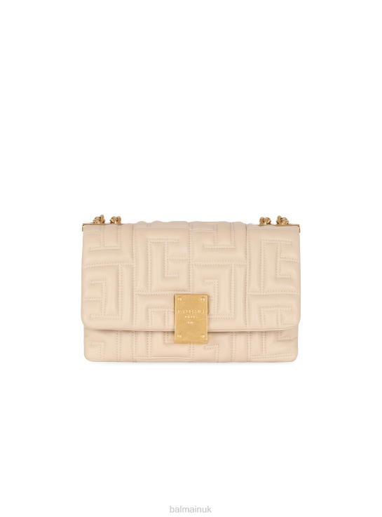 Accessories D0022520 Beige Balmain Women 1945 Soft Small Bag In Quilted Leather