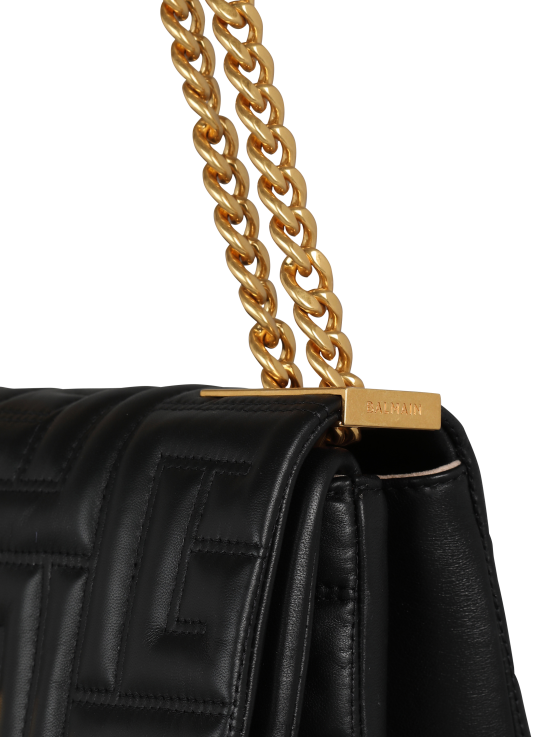 Accessories D0022524 Black Balmain Women 1945 Soft Small Bag In Quilted Leather