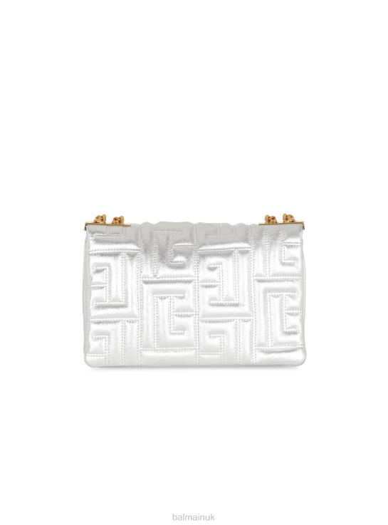 Accessories D0022529 Silver Balmain Women 1945 Soft Small Bag In Quilted Leather