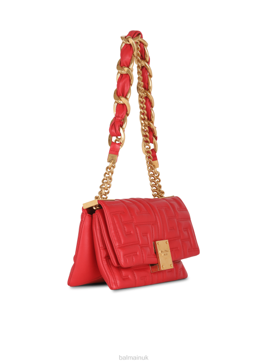 Accessories D0022534 Red Balmain Women 1945 Soft Small Bag In Quilted Leather