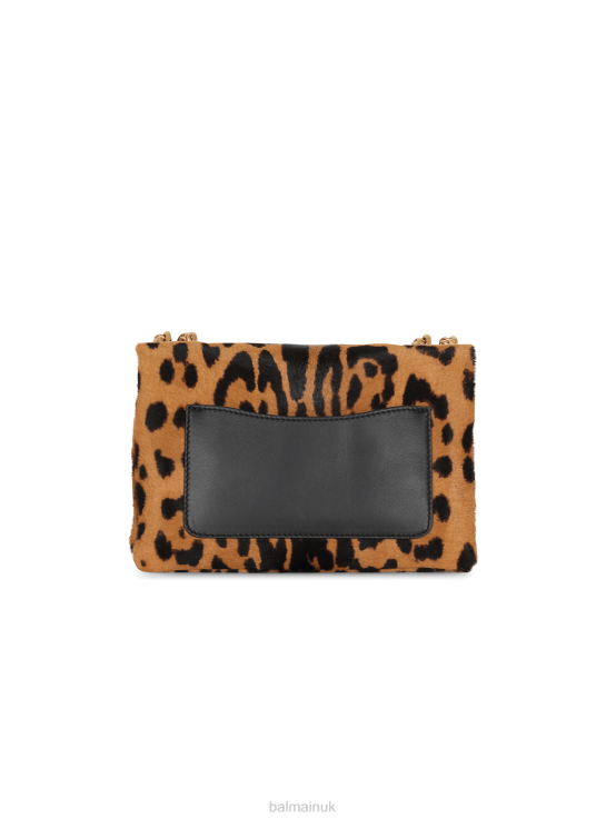 Accessories D0022535 Brown Balmain Women 1945 Soft Small Bag In Leopard-Effect Leather