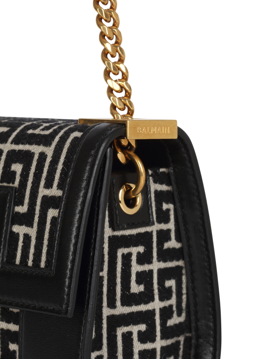 Accessories D0022536 Black Balmain Women Small-Sized Bicolor Jacquard 1945 Bag