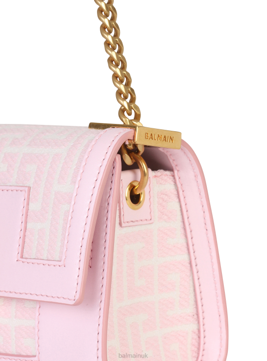 Accessories D0022537 Pink Balmain Women Small-Sized Bicolor Jacquard 1945 Bag