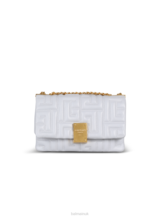 Accessories D0022543 Grey Balmain Women Small 1945 Soft Bag In Quilted Leather
