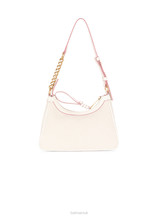 Accessories D0022562 Beige Balmain Women B-Army Canvas Bag With Leather Details