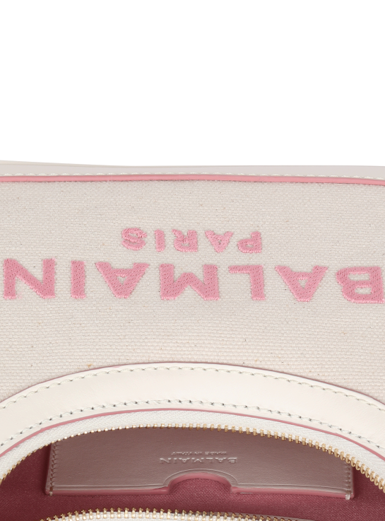 Accessories D0022562 Beige Balmain Women B-Army Canvas Bag With Leather Details