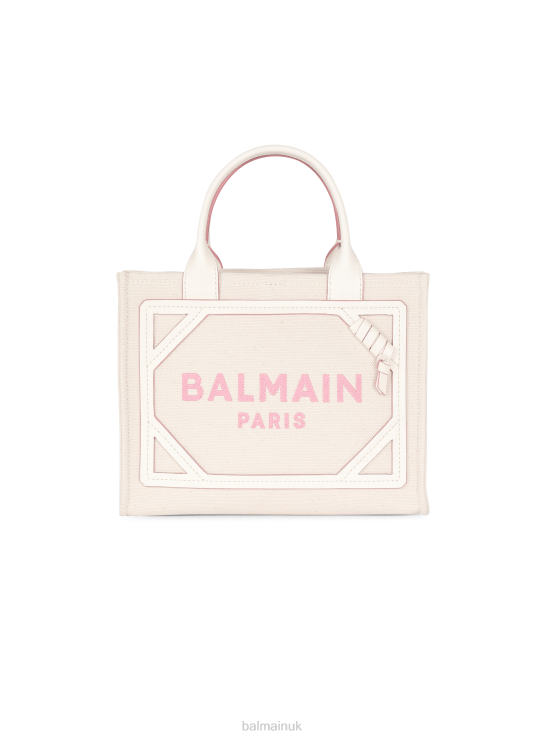 Accessories D0022564 Beige Balmain Women B-Army Small Canvas Bag With Leather Details