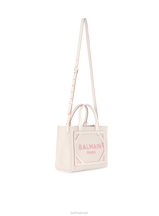 Accessories D0022564 Beige Balmain Women B-Army Small Canvas Bag With Leather Details