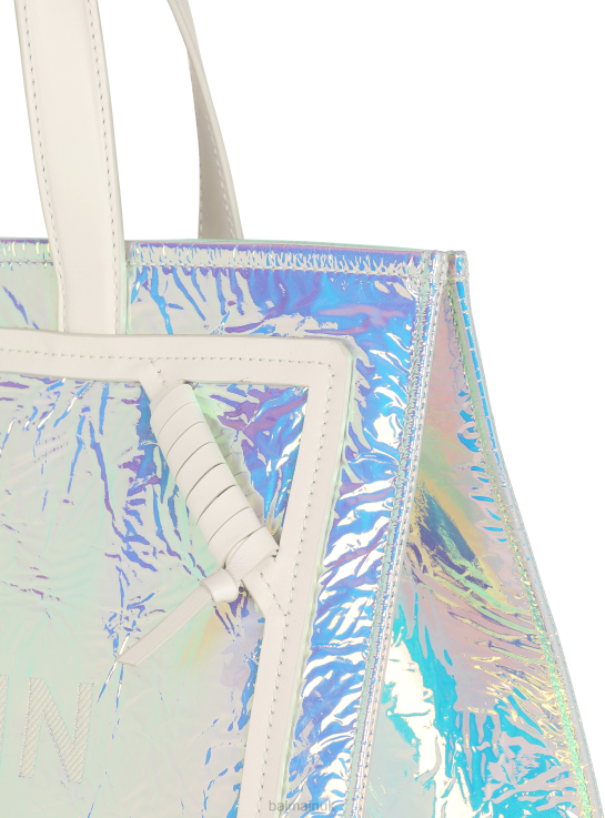 Accessories D0022567 Multicolor Balmain Women B-Army Iridescent Leather Shopping Bag