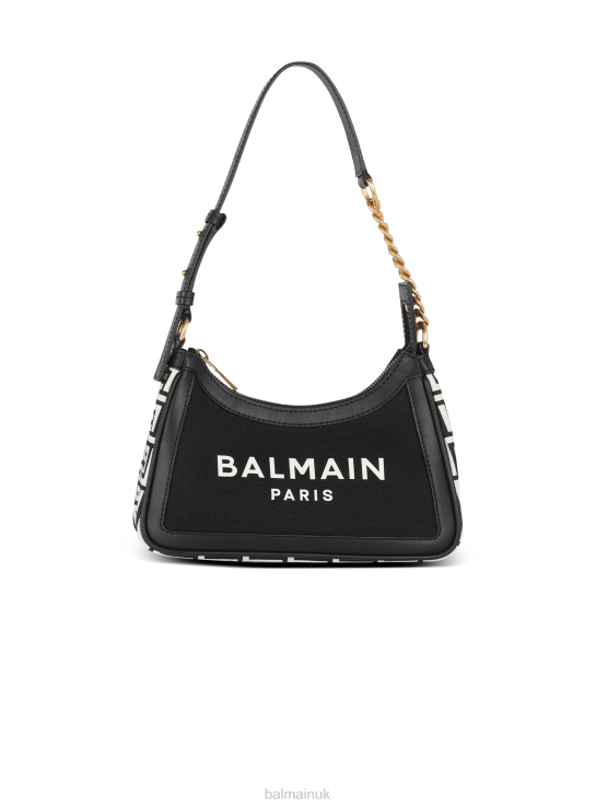 Accessories D0022572 Black Balmain Women B-Army Canvas Bag With Leather Inserts