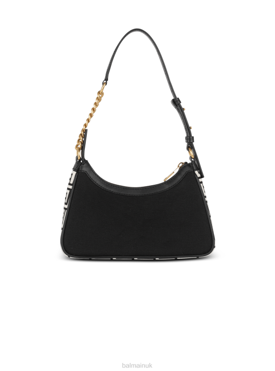 Accessories D0022572 Black Balmain Women B-Army Canvas Bag With Leather Inserts