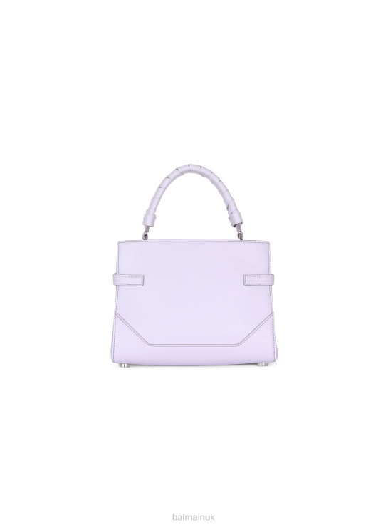 Accessories D0022451 Purple Balmain Women B-Buzz 22 Bag In Monogram-Embossed Leather