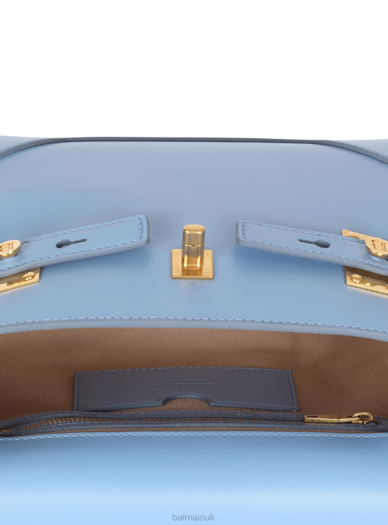 Accessories D0022453 Blue Balmain Women Smooth Leather B-Buzz 23 Bag