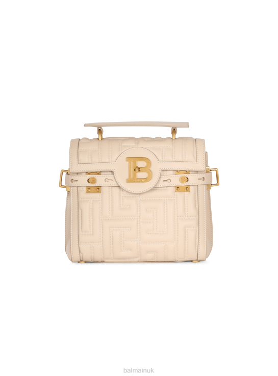 Accessories D0022457 Beige Balmain Women B-Buzz 23 Bag In Monogram Quilted Leather