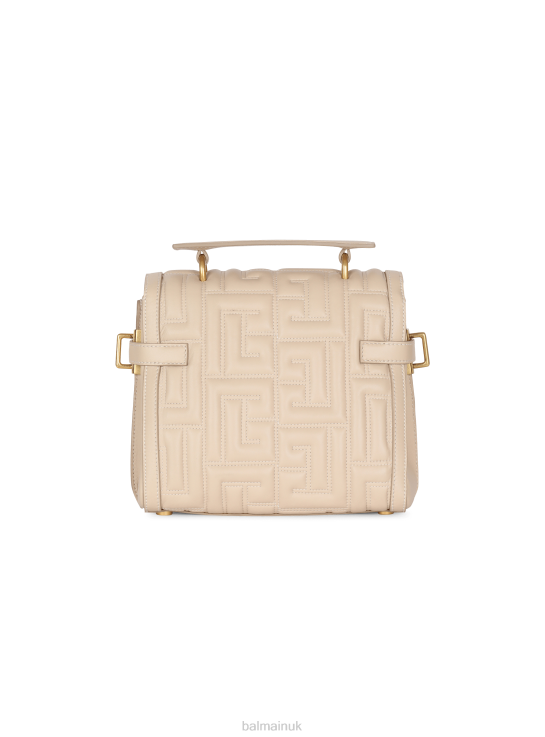 Accessories D0022457 Beige Balmain Women B-Buzz 23 Bag In Monogram Quilted Leather