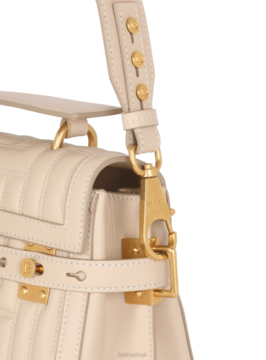 Accessories D0022457 Beige Balmain Women B-Buzz 23 Bag In Monogram Quilted Leather
