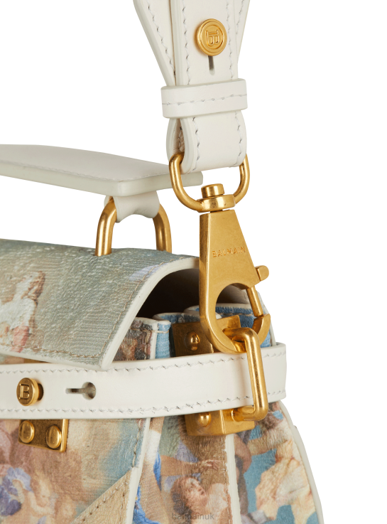 Accessories D0022460 Multicolor Balmain Women B-Buzz 19 Bag In Sky Print Canvas With Leather Details