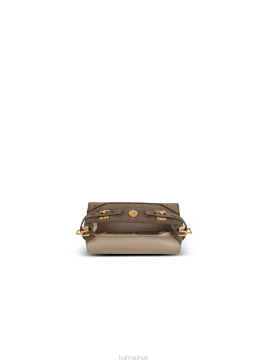 Accessories D0022461 Grey Balmain Women B-Buzz 19 Bag In Crocodile Effect-Embossed Leather