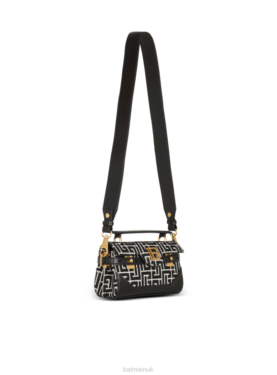 Accessories D0022463 Black Balmain Women B-Buzz 19 Leather Bag With Jacquard Monogram