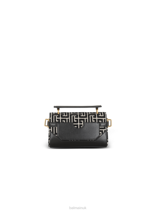 Accessories D0022463 Black Balmain Women B-Buzz 19 Leather Bag With Jacquard Monogram