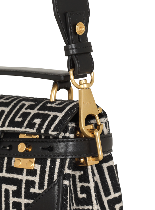 Accessories D0022463 Black Balmain Women B-Buzz 19 Leather Bag With Jacquard Monogram