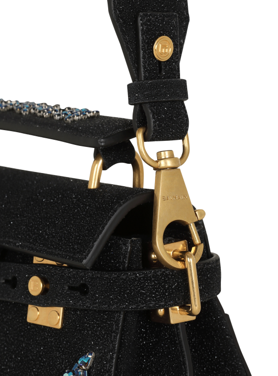 Accessories D0022466 Black Balmain Women B-Buzz 19 Bag In Embroidered Leather