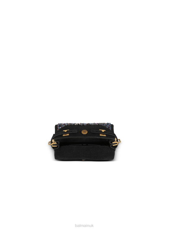 Accessories D0022466 Black Balmain Women B-Buzz 19 Bag In Embroidered Leather