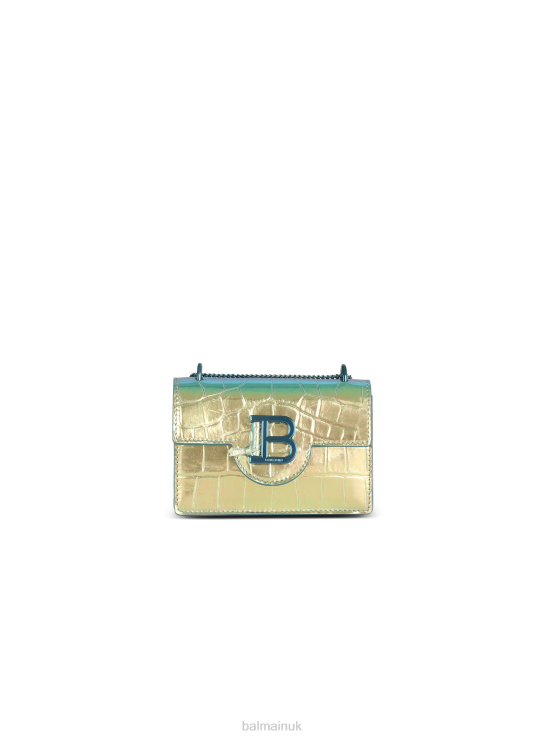 Accessories D0022480 Multicolor Balmain Women B-Buzz Compact Wallet In Crocodile Effect-Embossed Leather
