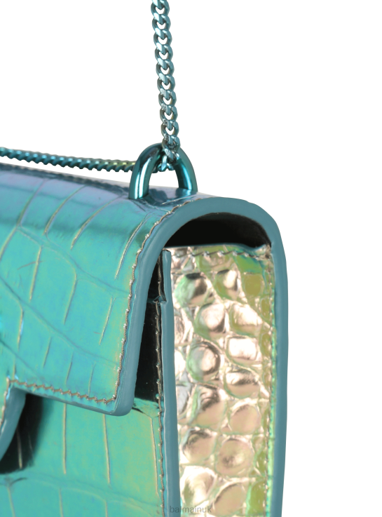 Accessories D0022480 Multicolor Balmain Women B-Buzz Compact Wallet In Crocodile Effect-Embossed Leather