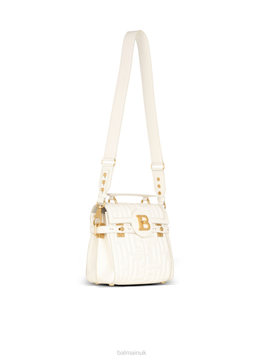 Accessories D0022494 White Balmain Women B-Buzz 23 Quilted Leather Bag