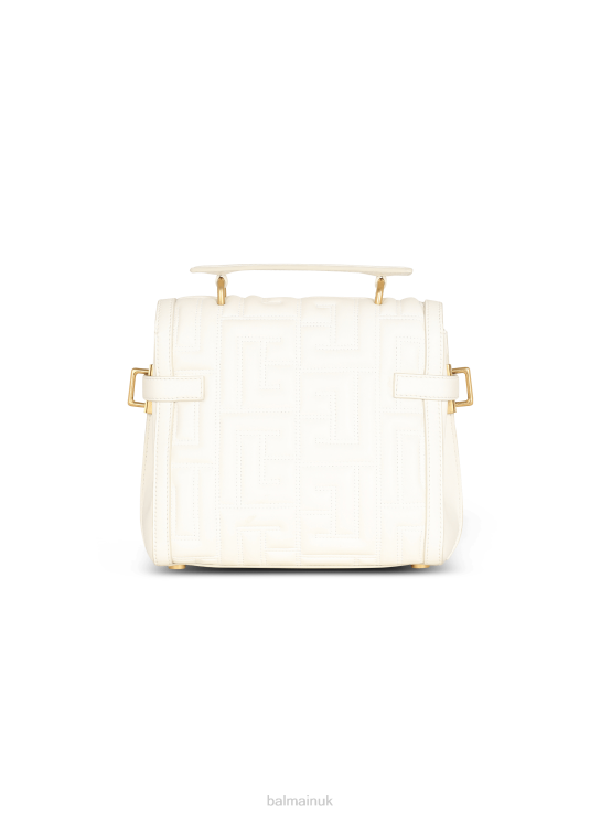 Accessories D0022494 White Balmain Women B-Buzz 23 Quilted Leather Bag