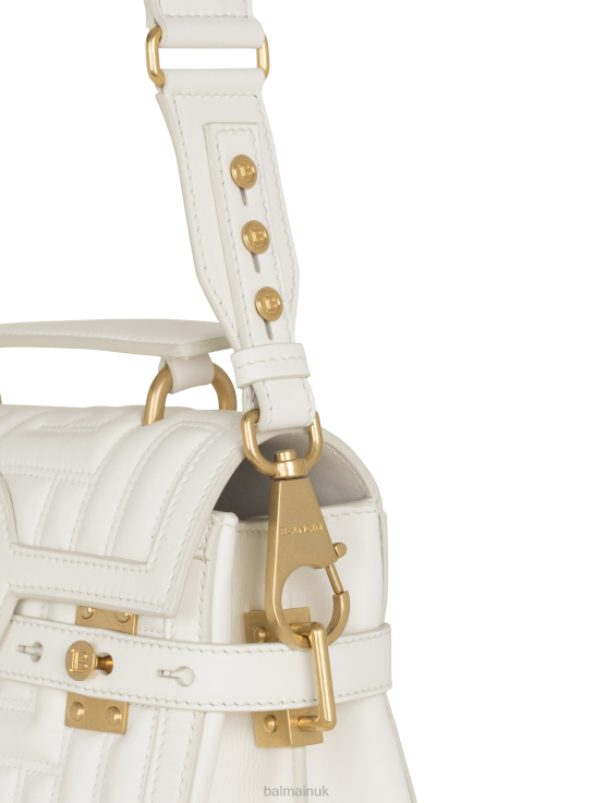 Accessories D0022494 White Balmain Women B-Buzz 23 Quilted Leather Bag