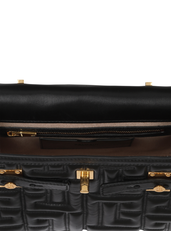 Accessories D0022501 Black Balmain Women B-Buzz 23 Quilted Leather Bag