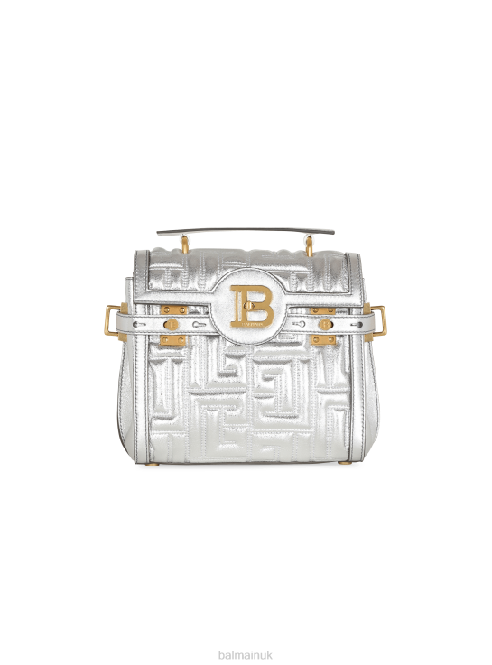 Accessories D0022514 Silver Balmain Women B-Buzz 23 Quilted Leather Bag