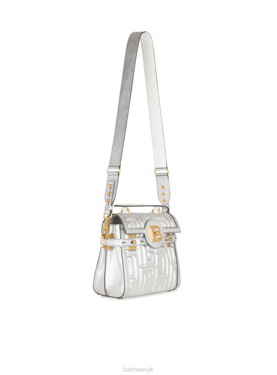 Accessories D0022514 Silver Balmain Women B-Buzz 23 Quilted Leather Bag