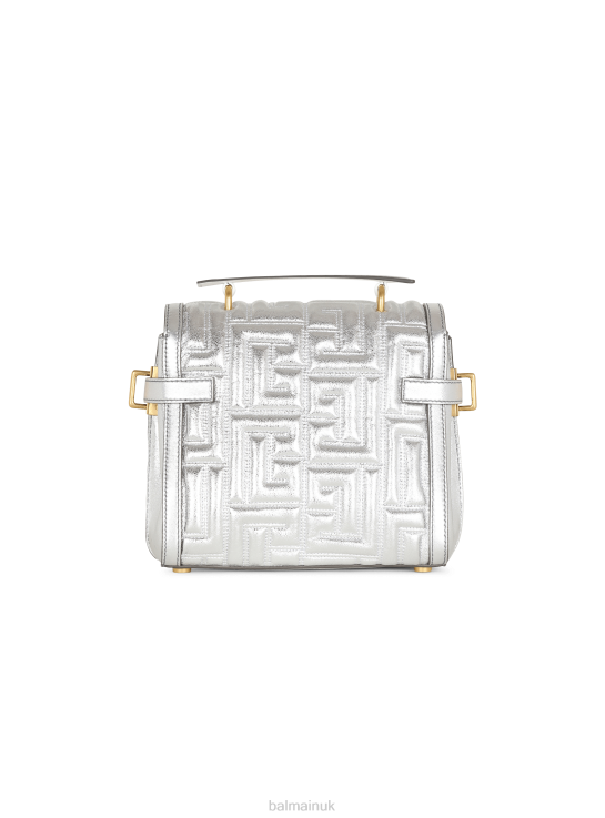 Accessories D0022514 Silver Balmain Women B-Buzz 23 Quilted Leather Bag