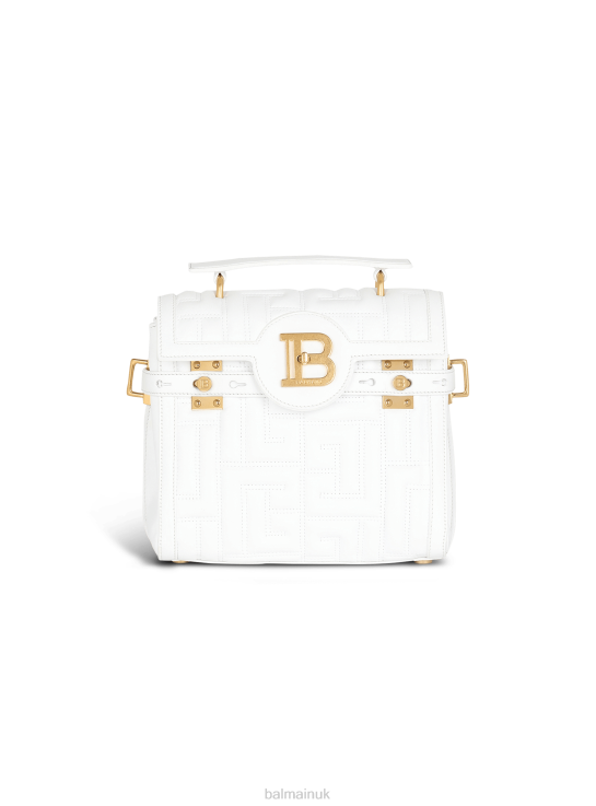 Accessories D0022515 White Balmain Women Quilted Leather B-Buzz 23 Bag