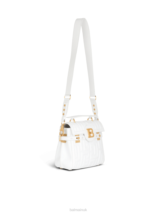 Accessories D0022515 White Balmain Women Quilted Leather B-Buzz 23 Bag