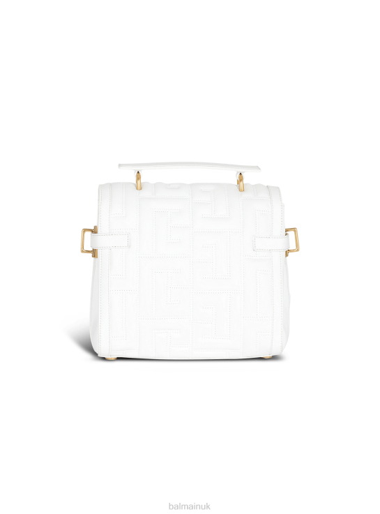 Accessories D0022515 White Balmain Women Quilted Leather B-Buzz 23 Bag