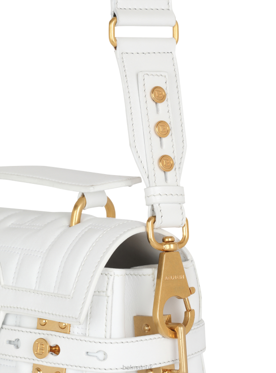 Accessories D0022515 White Balmain Women Quilted Leather B-Buzz 23 Bag