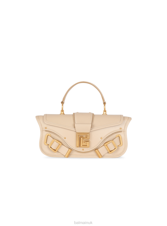 Accessories D0022435 Beige Balmain Women Blaze Clutch Bag In Smooth Leather