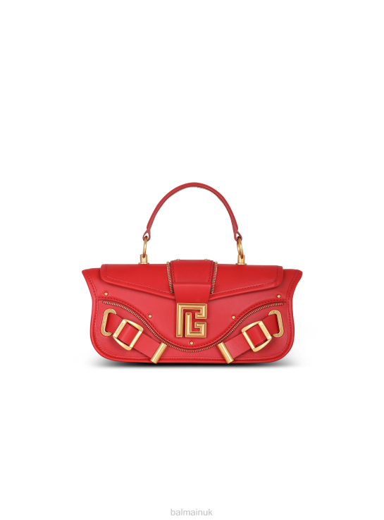 Accessories D0022444 Red Balmain Women Blaze Clutch Bag In Smooth Leather