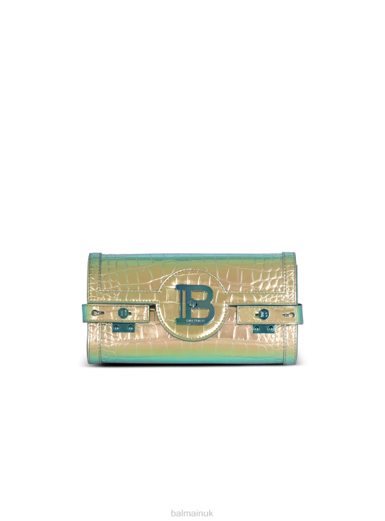 Accessories D0022473 Multicolor Balmain Women B-Buzz 23 Clutch Bag In Crocodile Effect-Embossed Leather