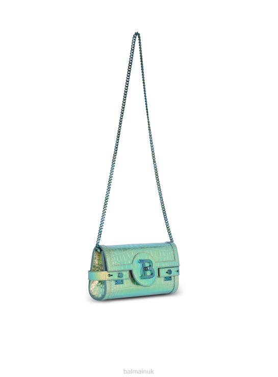 Accessories D0022473 Multicolor Balmain Women B-Buzz 23 Clutch Bag In Crocodile Effect-Embossed Leather