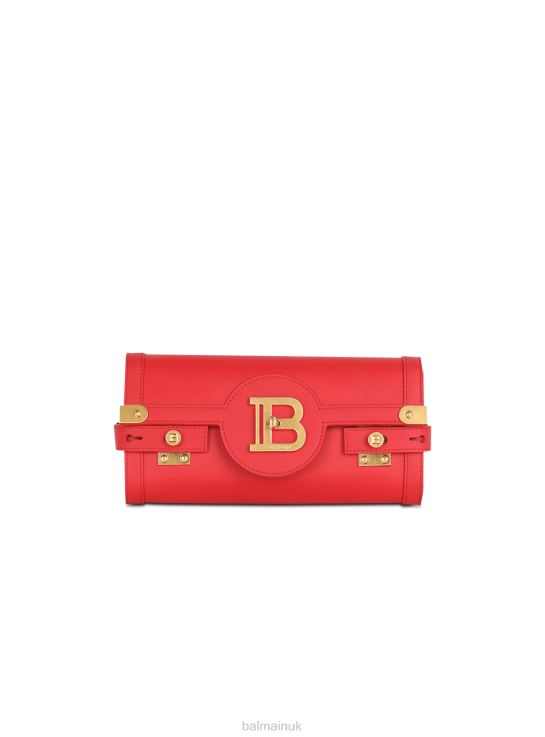 Accessories D0022492 Red Balmain Women Smooth Leather B-Buzz 23 Clutch Bag