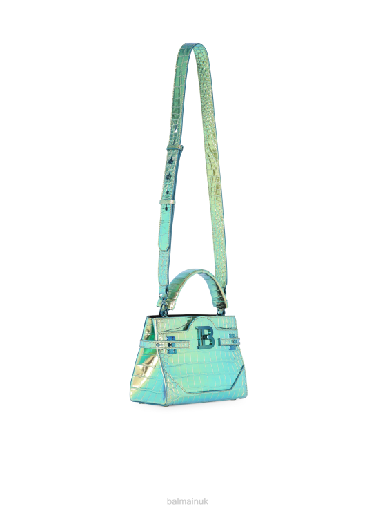 Accessories D0022474 Multicolor Balmain Women B-Buzz 22 Top Handle Bag In Crocodile Effect-Embossed Leather