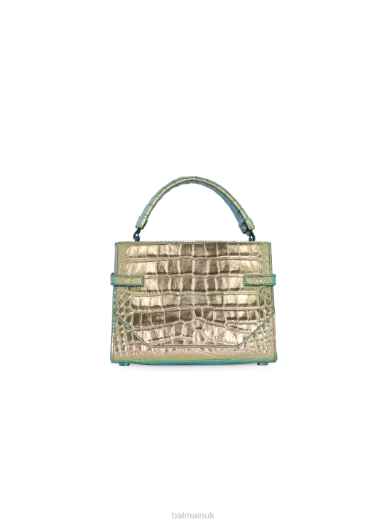 Accessories D0022474 Multicolor Balmain Women B-Buzz 22 Top Handle Bag In Crocodile Effect-Embossed Leather