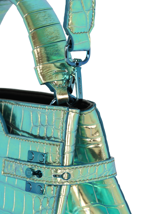 Accessories D0022474 Multicolor Balmain Women B-Buzz 22 Top Handle Bag In Crocodile Effect-Embossed Leather