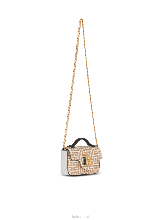 Accessories D0022456 Gold Balmain Women B-Buzz Mini Bag With Lurex Monogram