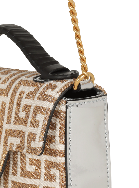 Accessories D0022456 Gold Balmain Women B-Buzz Mini Bag With Lurex Monogram